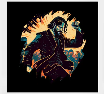 تیشرت جان ویک | تیشرت john wick طرح chapter 4 کد 101924
