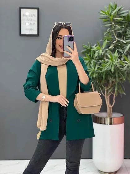 مانتو کتی چهاردکمه یقه آرشال