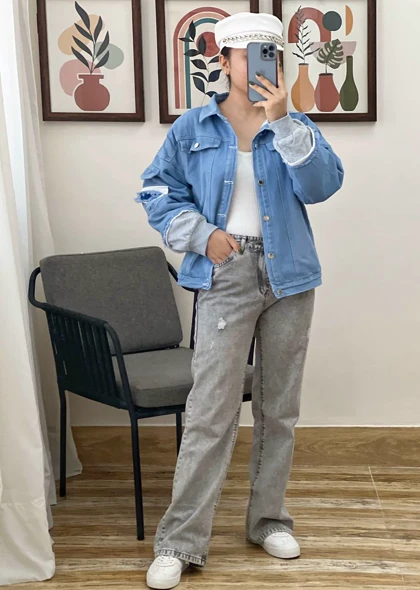 کاپشن جین داخل خز کد 3180