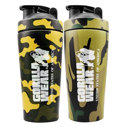 شیکر استیل ورزشی یک تیکه گوریلا مدل Army-402P350 ظرفیت 0.74 لیتر