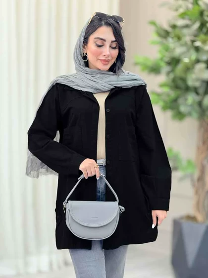 مانتو بغل سه دکمه دو جیب پیله