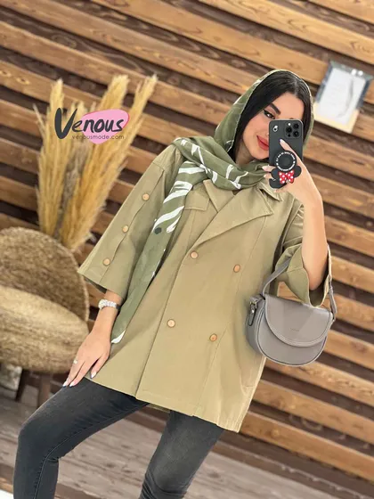 مانتو لینن کتی آستین دکمه