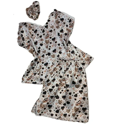 ست تاپ و شلوارک 3 تکه قلبی کد 2021