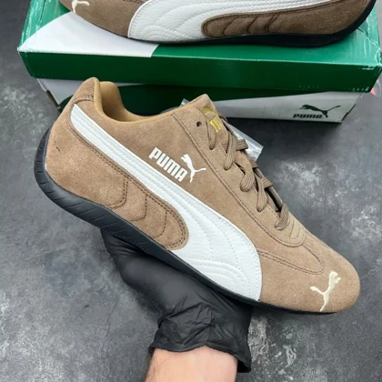 کفش پوما اسپید کت قهوه ای سفید Puma Speedcat Brown White