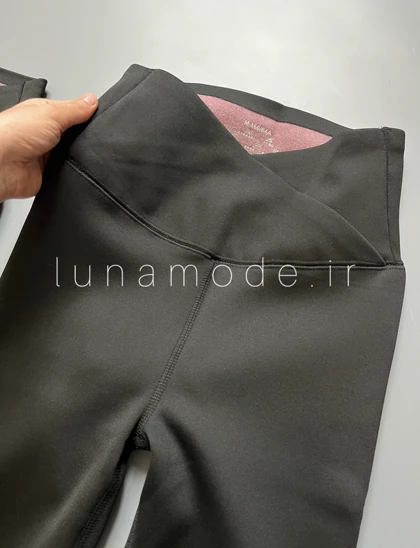 لگ زنانه کمر هفتی داخل خز دار زنانه تک‌رنگ مشکی