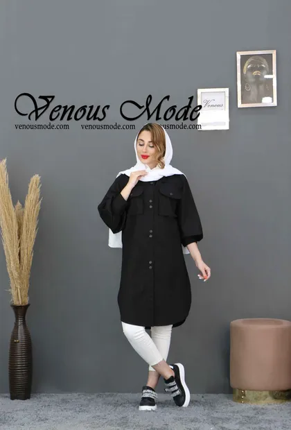 مانتو دوجیب آستین عروسکی