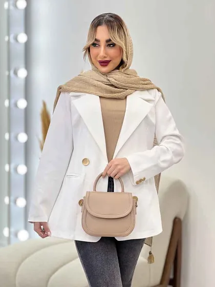 مانتو جیب نما دکمه طلایی