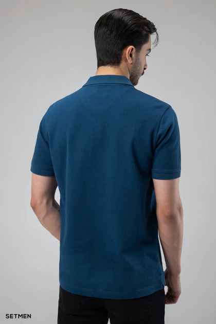 تیشرت یقه دار ژاکارد کلاسیک