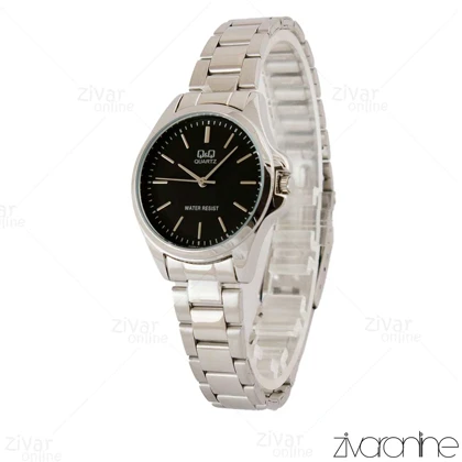 ساعت کیو اند کیو زنانه استیل صفحه مشکی 105349