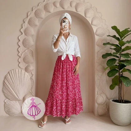 دامن نخی پایین چین‌دار