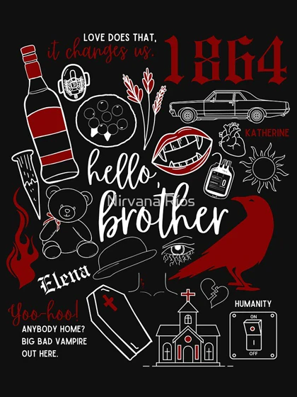 تیشرت کلاسیک فایبر | Damon Salvatore Doodles کد 246980