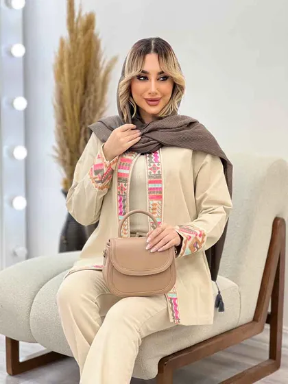 مانتو جلو باز خرجه کار هندی