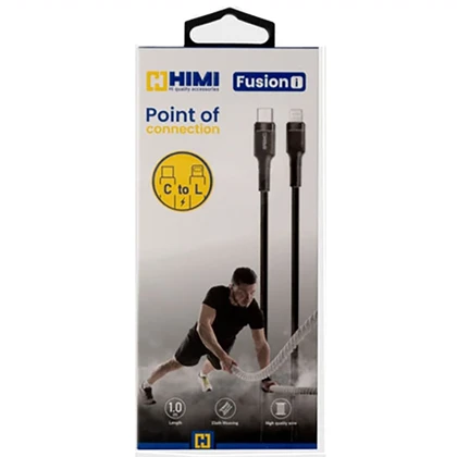 کابل تایپ سی به لایتنینگ 2.4 آمپر هیمی himi مدل Fusion i VQ-D62 یک متری