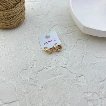 گوشواره حلقه‌ای زنانه مدل شراره طرح طلا ژوپینگ