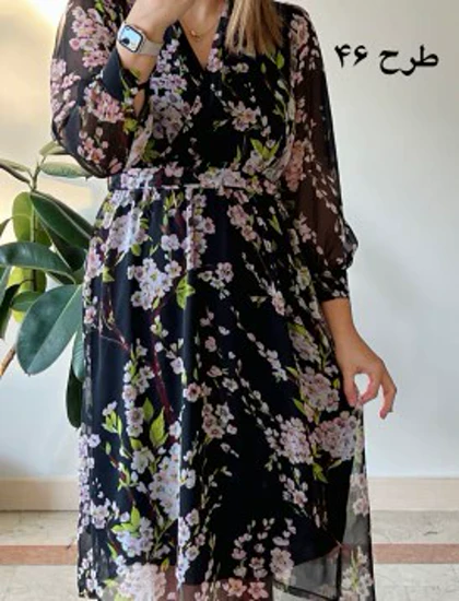 پیراهن حریر سرمه سری 16