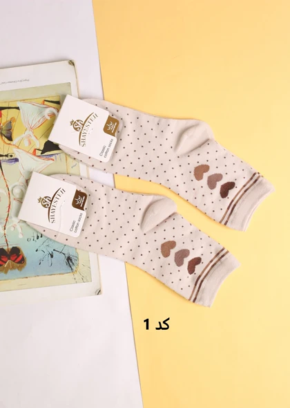 جوراب زنانه ساق‌دار میکس قلب