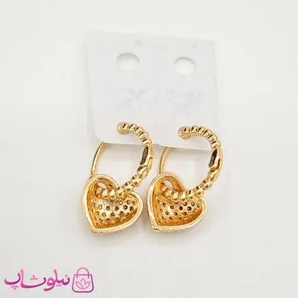 گوشواره زنانه ysx مدل قلب نگین‌دار
