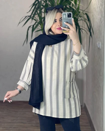 مانتو تونیک راه راه کد 50150