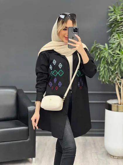 مانتو لینن طرح لوزی