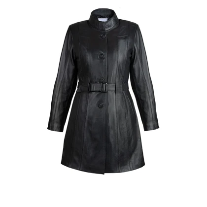 پالتو زنانه چرم کروکو مدل سلنا