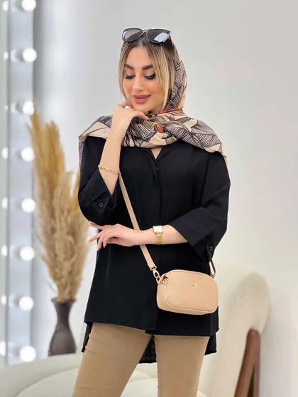 مانتو جلو دکمه بغل چاک