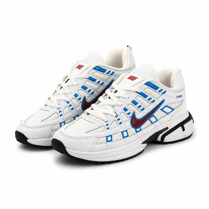 کتانی مردانه مدل رانینگ نایک P6000 سفید آبی قرمز NIKE