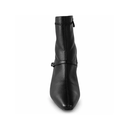 نیم بوت زنانه پاشنه پهن نوک تیز سگک دار کد 2665