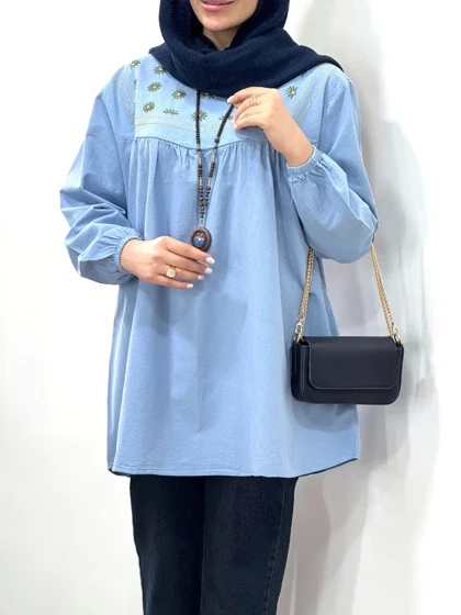 مانتو لینن گلدوزی پونه 1