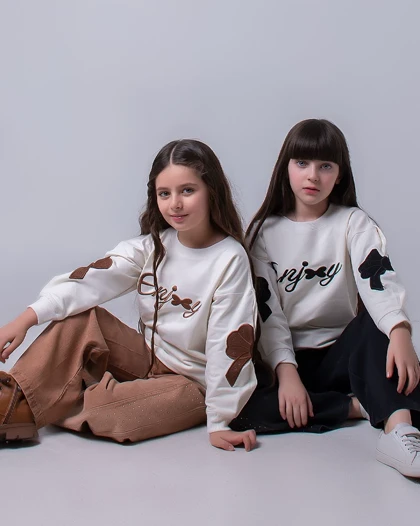 بلوز شلوار جین دخترانه طرح پروانه