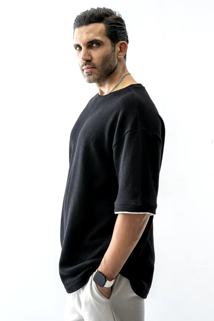 تیشرت آستین کوتاه ژاکارد جودونی مردانه