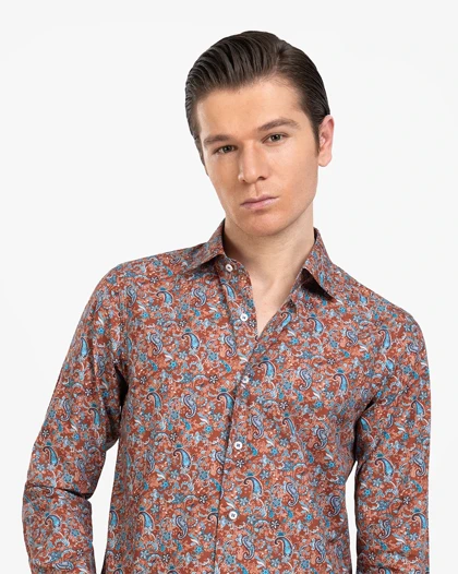 پیراهن مردانه چاپی گل‌دار کد 1775