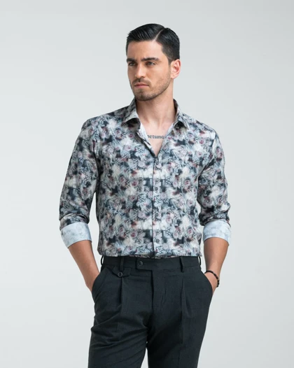 ام کی کالکشن پیراهن آستین بلند mk-3277-gray