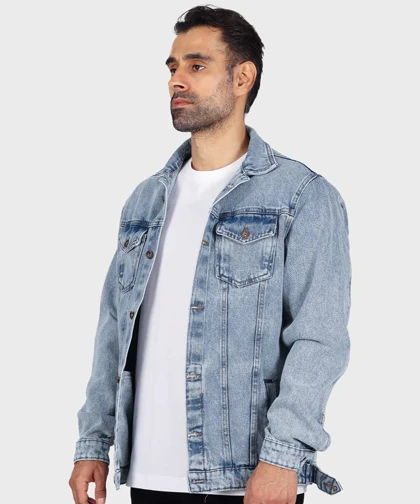 کت جین آبی روشن ساده 0205