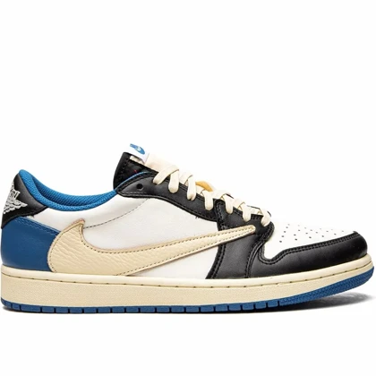 کتانی نایک ایر جردن1 ترویس اسکات فرگمنت آبی مسترکوالیتی Nike Air Jordan1 Travis scott Fragment Blue