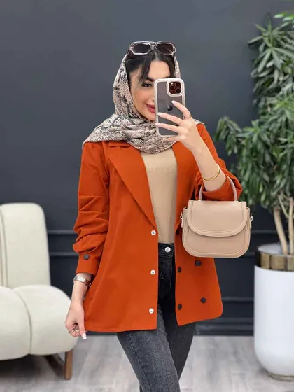 مانتو لینن شش دکمه