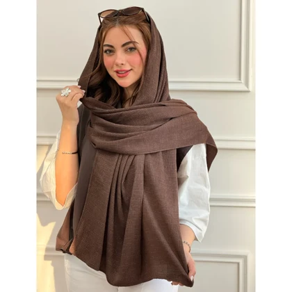 شال نخی پلیسه ساده لمه