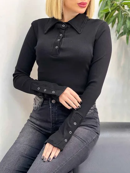 بادی یقه دار دکمه چسبان