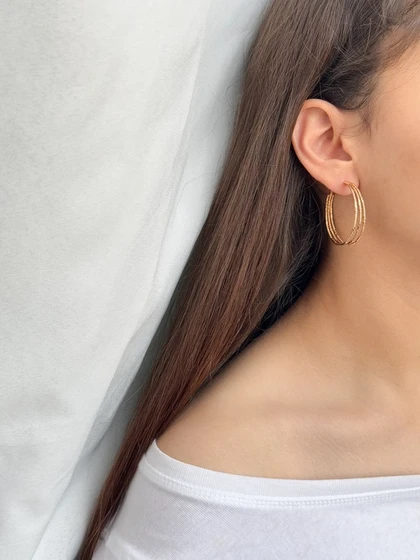 گوشواره حلقه‌ای راه راه