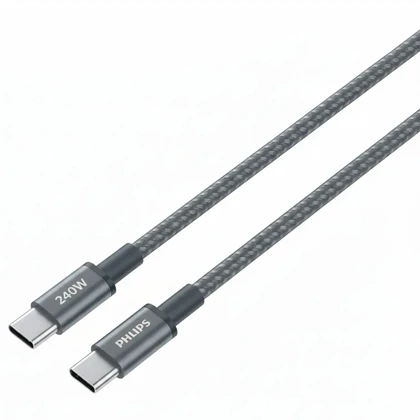 کابل تایپ سی 240 وات 5 آمپر فیلیپس Philips مدل DLC7030C طول 1 متر