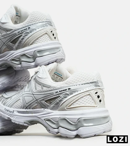 کفش کتانی مردانه سفید طوسی ASICS KAYANO 20