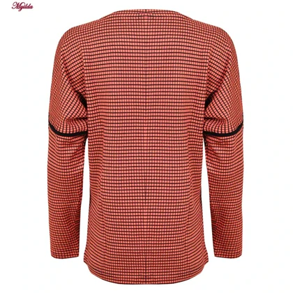 ست تیشرت آستین بلند و شلوار زنانه کوزا آجری مدل 4601-009