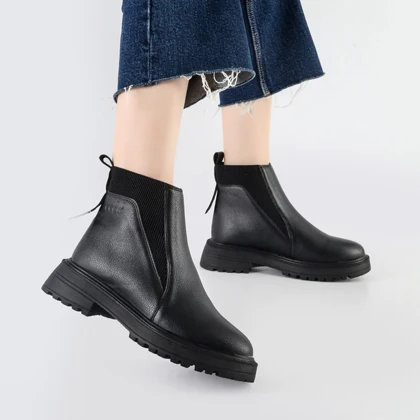 بوت و نیم بوت زنانه و دخترانه مدل بغل کش رنگ مشکی کد A538