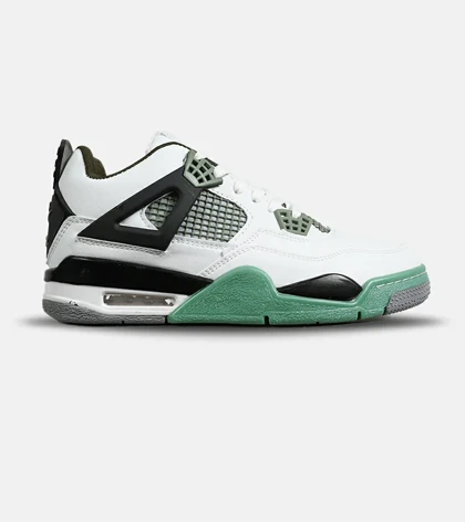 کتانی ساق‌دار زنانه و مردانه سفید سبز Nike air jordan 4 مدل 8036