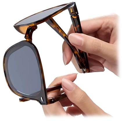 عینک آفتابی تاشو شیائومی قهوه‌ای لاک‌پشتی Mi Folding Sunglasses Tortoiseshell Brown مدل MJTA01LM