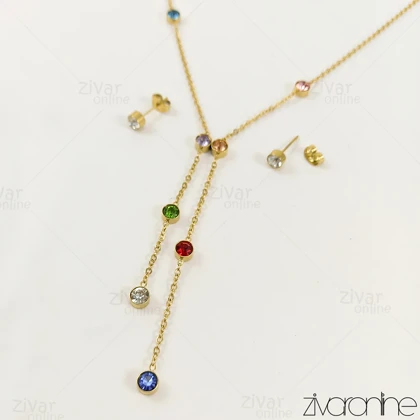 نیم ست نگین‌دار طرح سواروسکی 10110