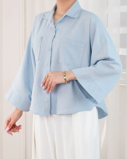 شومیز باکسی لینن نوا کد 29879