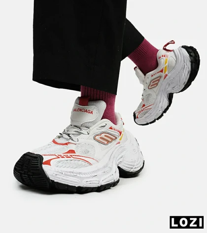 کفش کتانی سفید قرمز BALENCIAGA 10XL