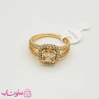 انگشتر زنانه ژوپینگ مجلسی با نگین زرد
