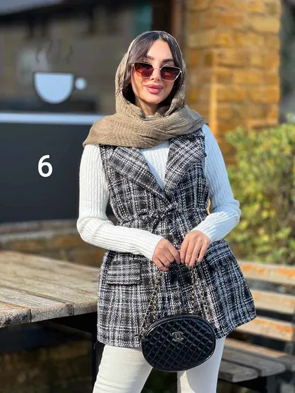 ژیله دو جیب پاکتی کمردار