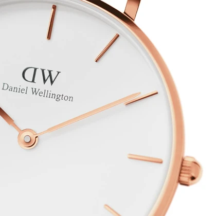ساعت دنیل ولینگتون زنانه بند چرم مشکی صفحه سفید DW-3546-L